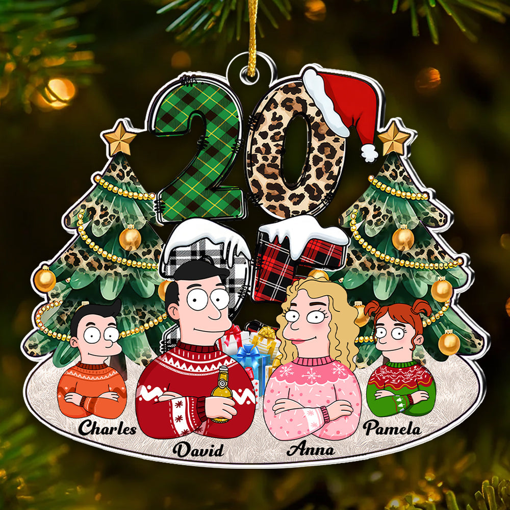 Personalized Family Christmas Acrylic Ornament Gift Idea