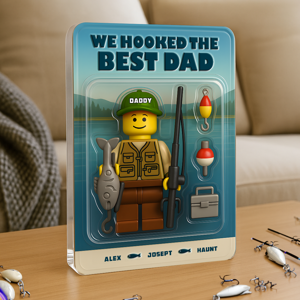 Personalized Fishing Dad Acrylic Plaque Custom Gift