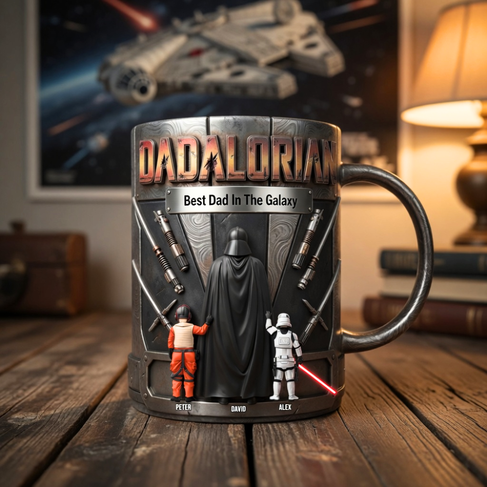 Personalized Dadalorian Mug Best Dad In The Galaxy Gift for Dad