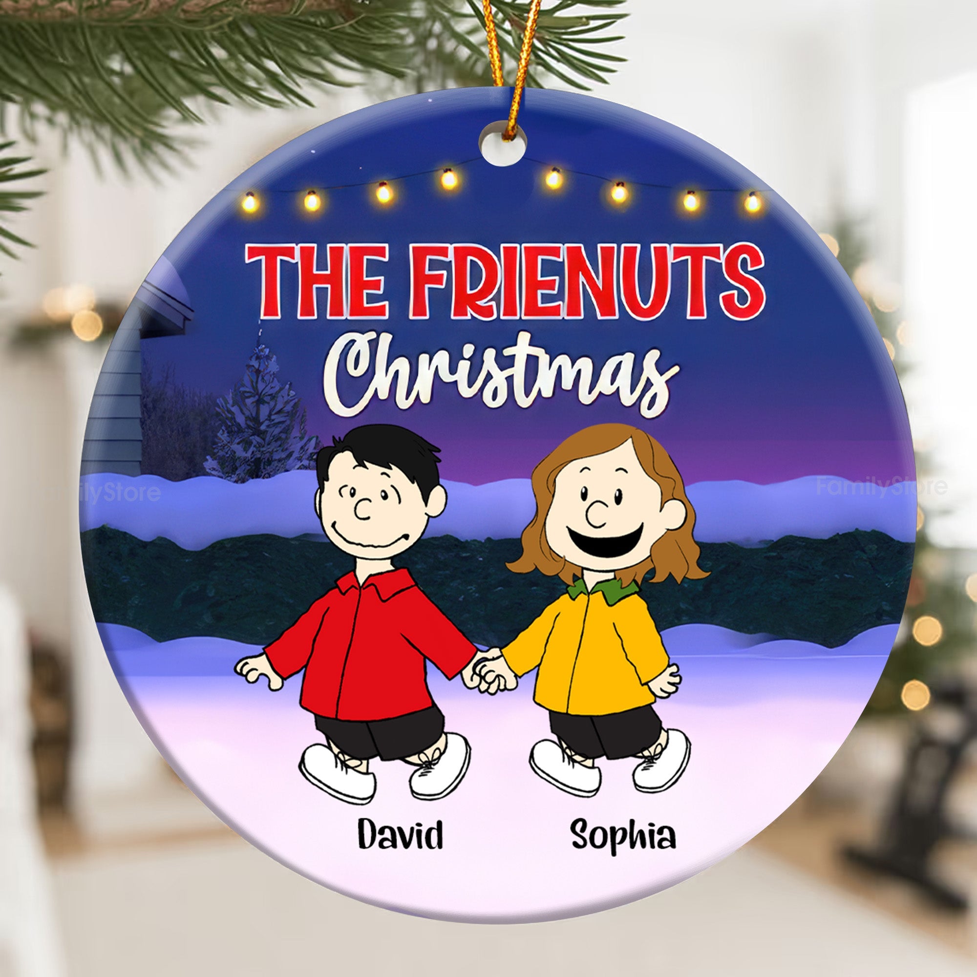 Personalized Peanuts Friendship Christmas Ornament Gift
