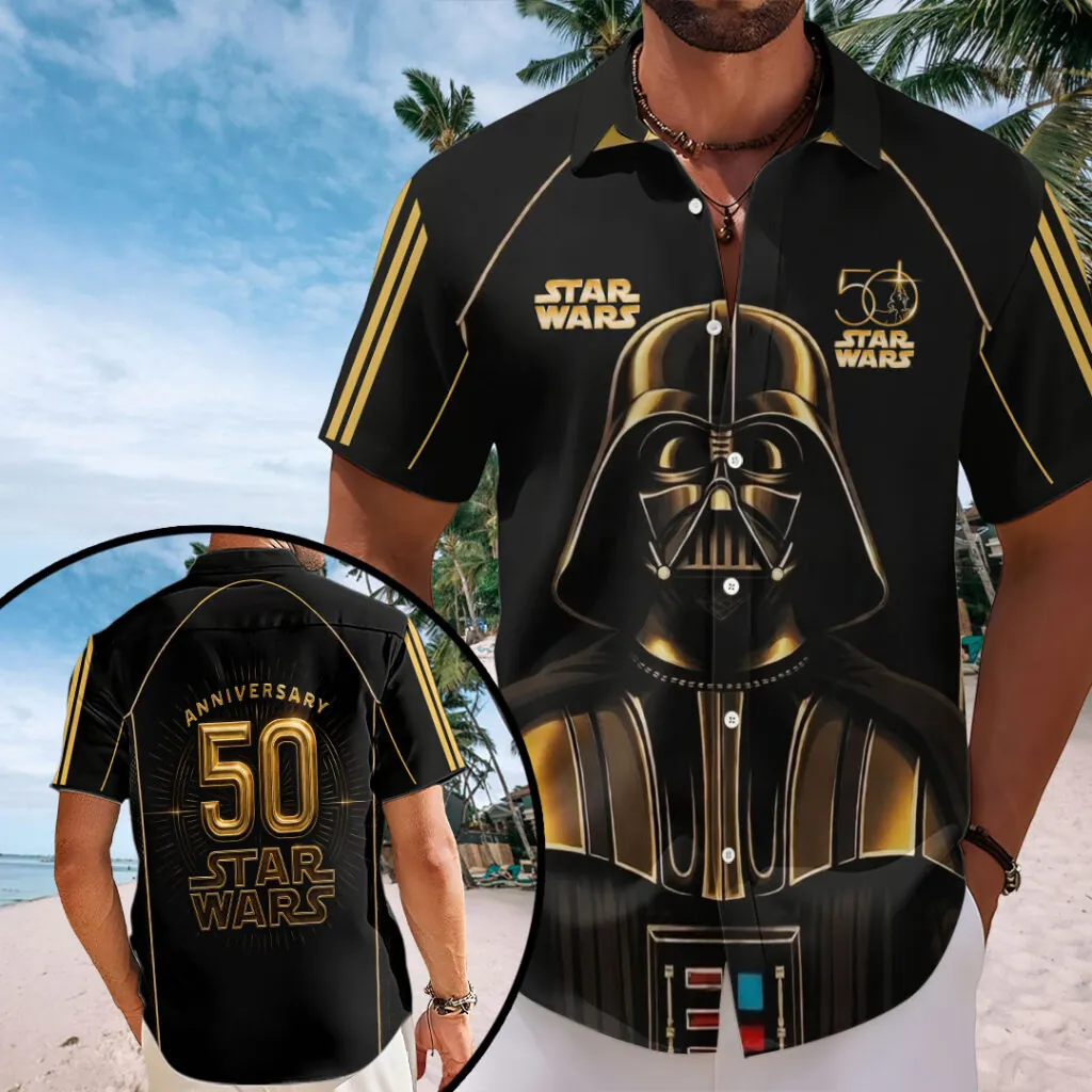 Personalized Star Wars 50th Anniversary Hawaiian Shirt Gift for Movie Fans