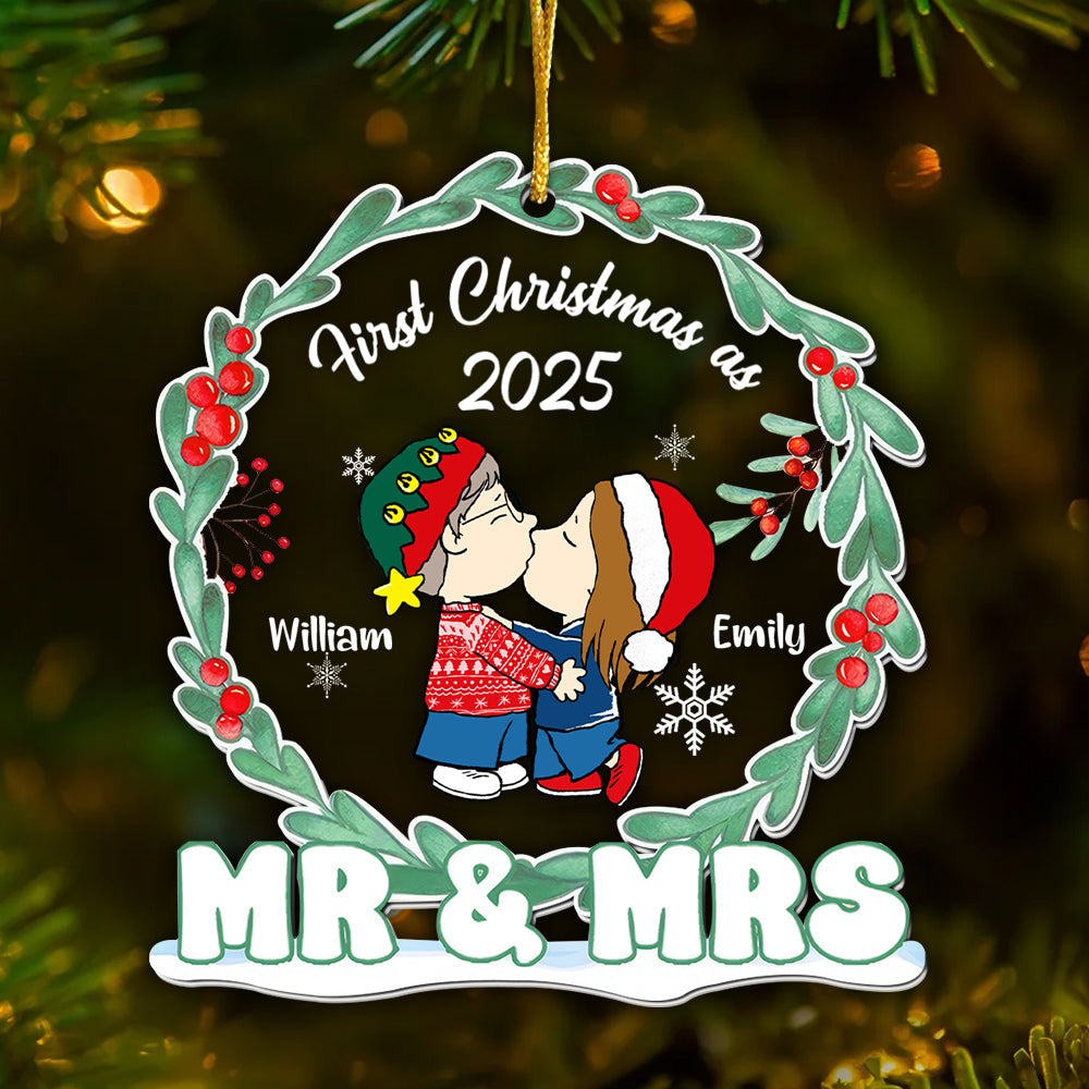 Personalized First Christmas Acrylic Ornament for Couple Gift 2025