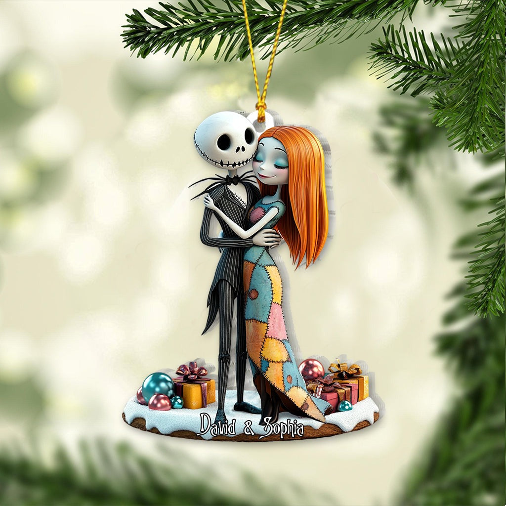 Personalized Spooky Couple Acrylic Ornament Custom Name Gift