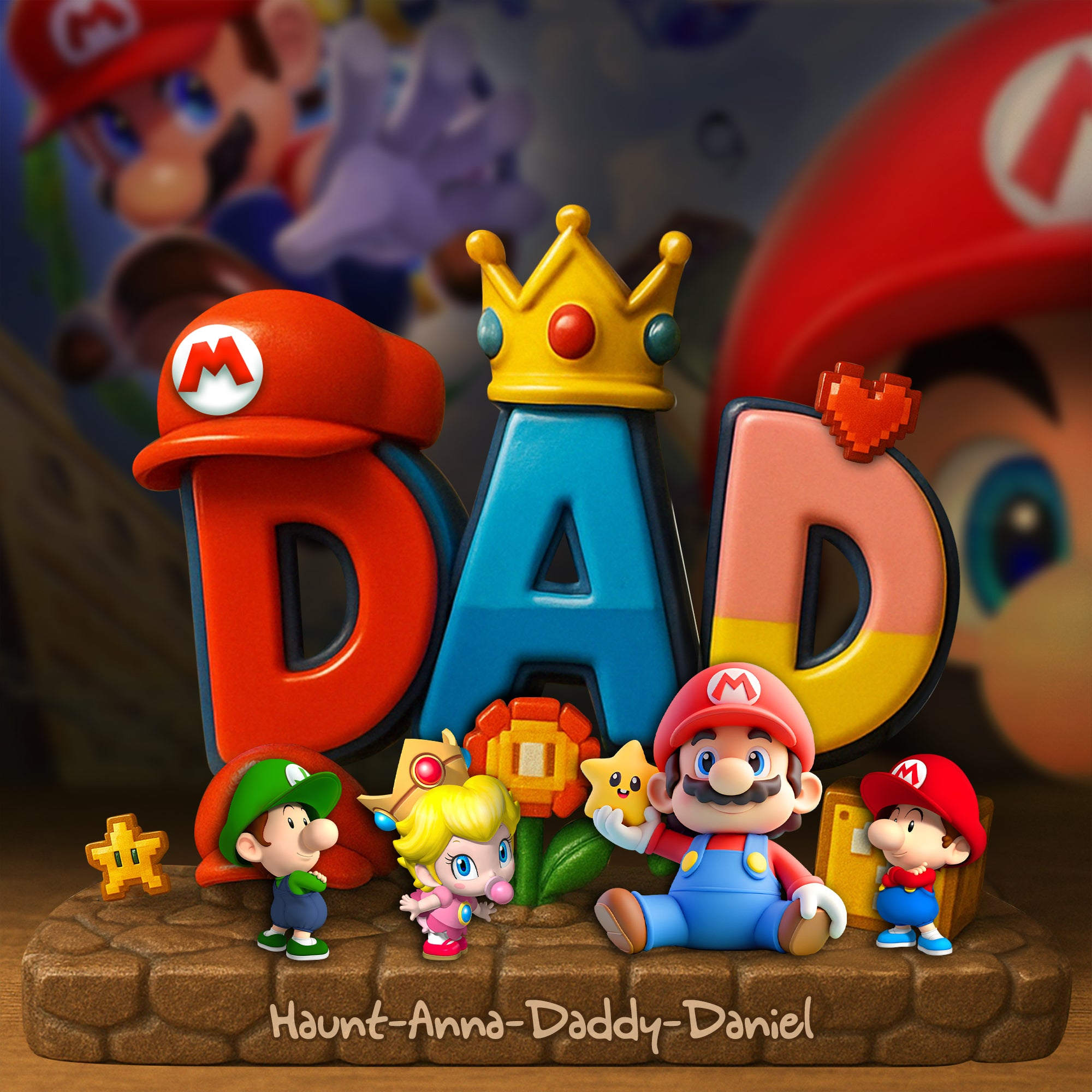 Personalized Mario Adventure Acrylic Plaque Gift for Dad