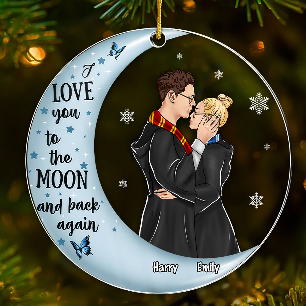 Personalized Acrylic Ornament Wizard and Witch Gift for Couples