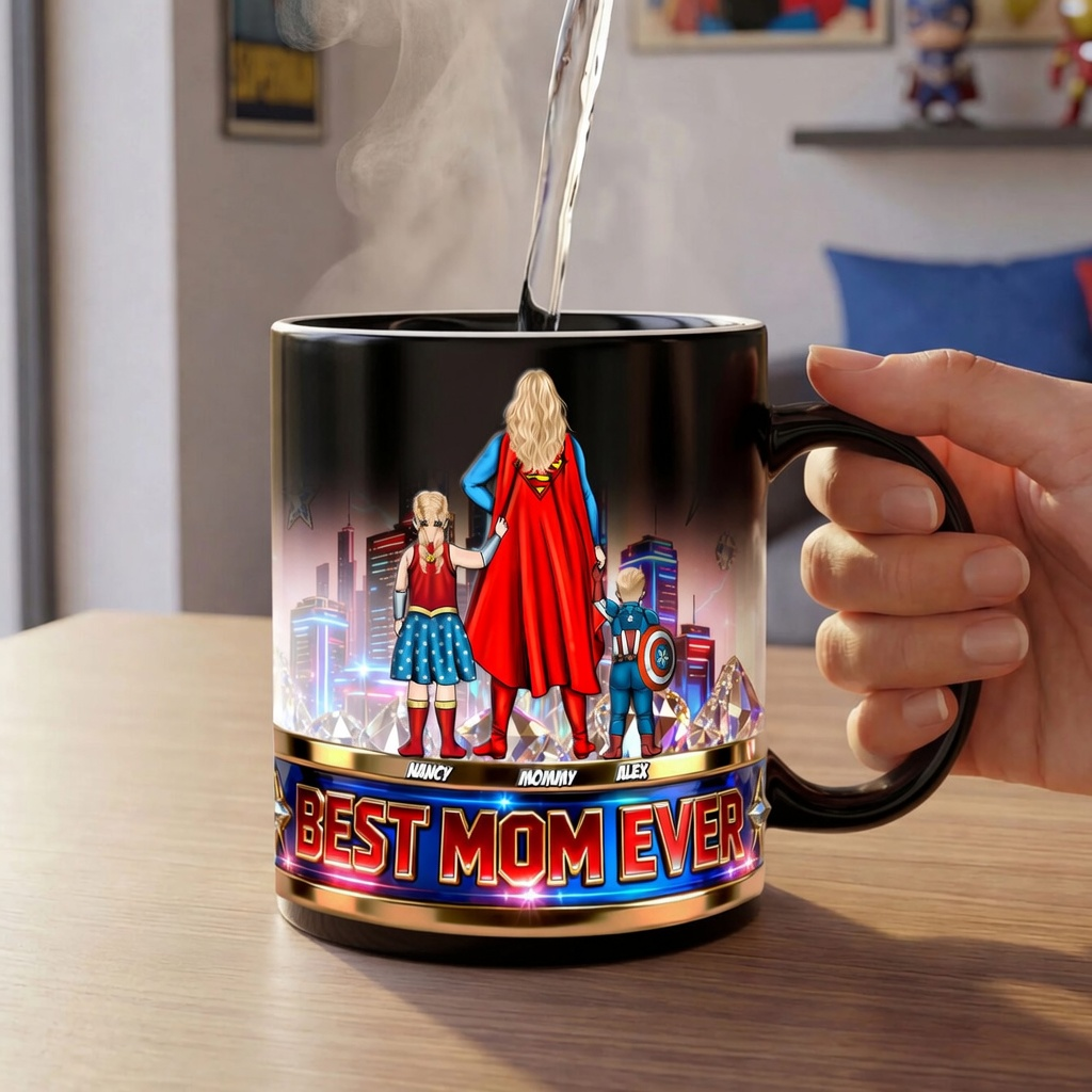Personalized Black Mug Best Mom Ever Gift for Mother's Day