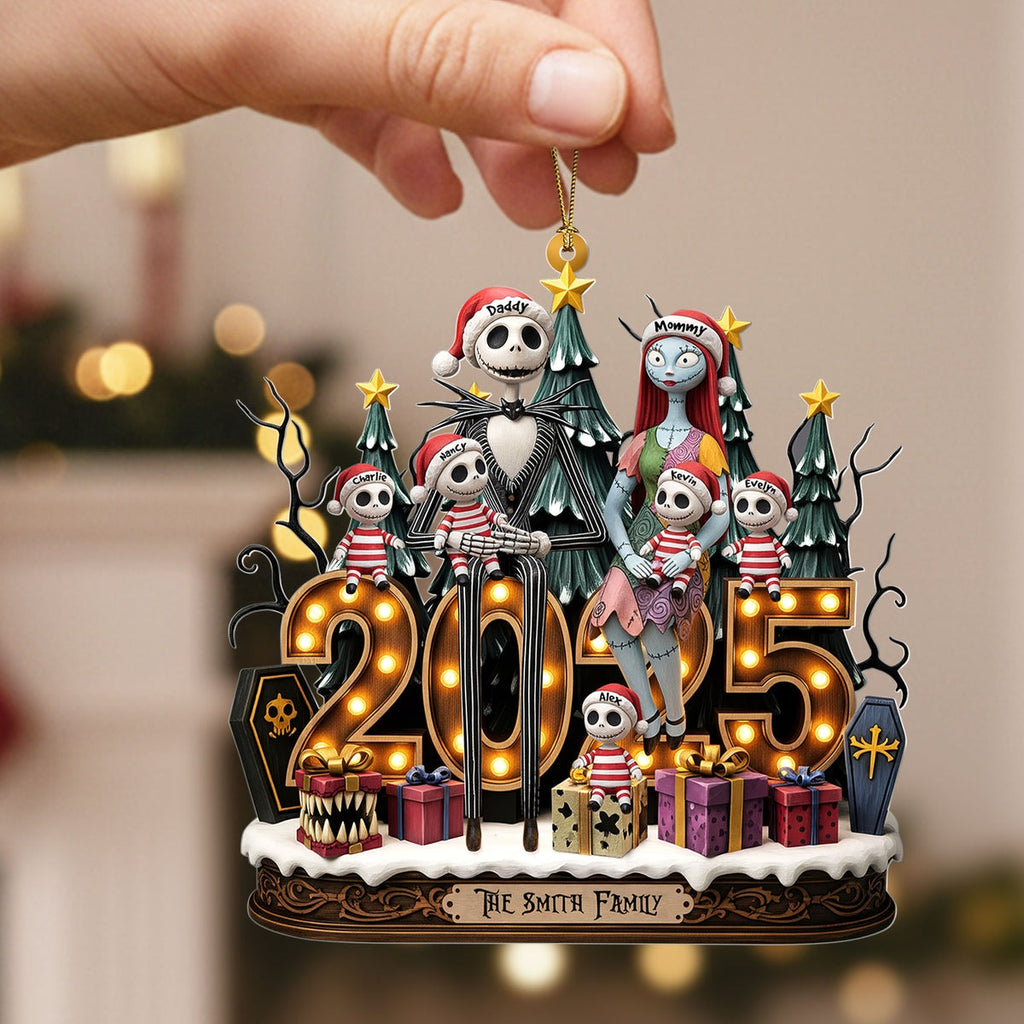 Personalized Spooky Family Acrylic Ornament Christmas Decor