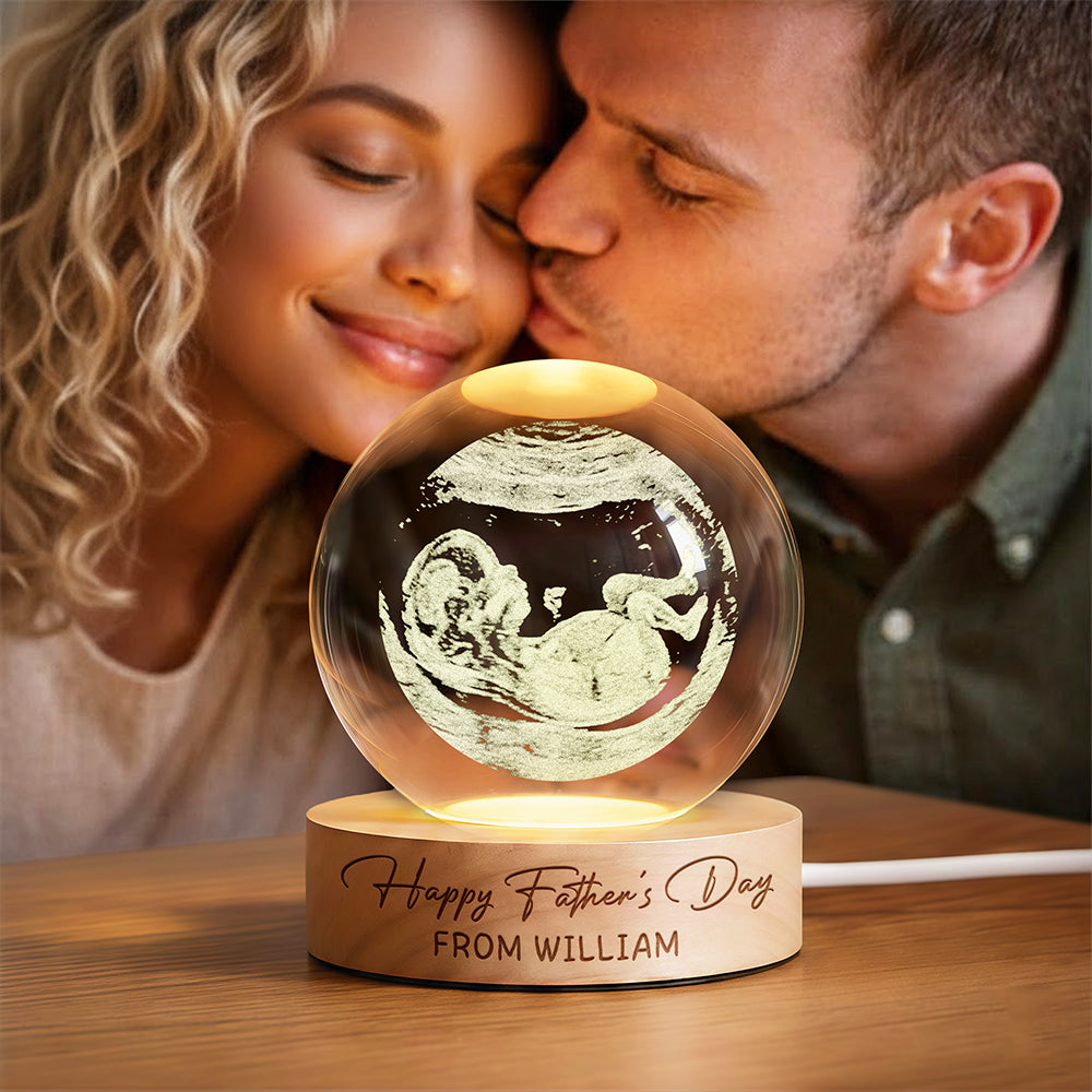 Personalized Engraved 3D Crystal Ball LED Night Light Gift for Dad Engraved 3D Crystal Ball LED Night Light GradoCreations