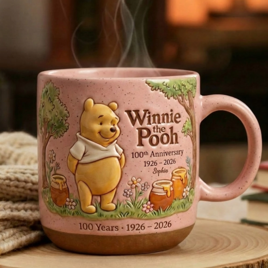Personalized Winnie the Pooh 100th Anniversary Mug Gift for Movie Fans