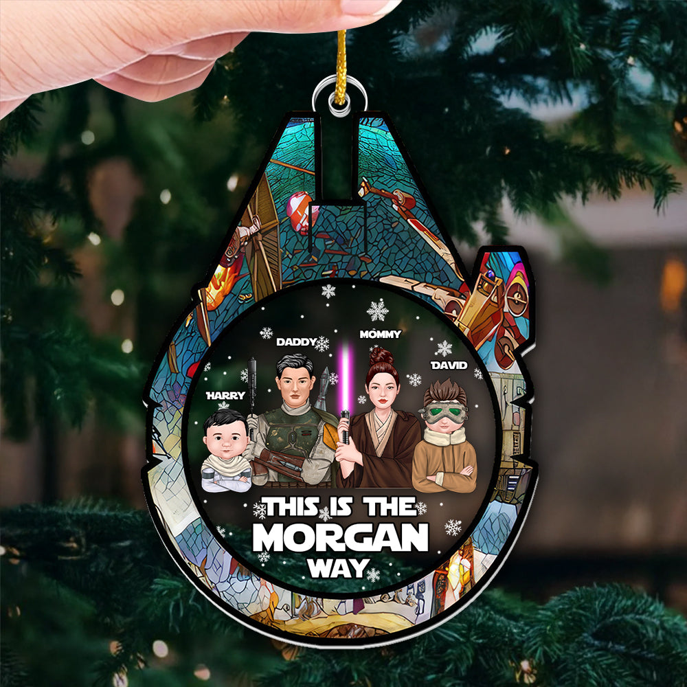 Personalized Acrylic Christmas Ornament Family Gift Star Wars