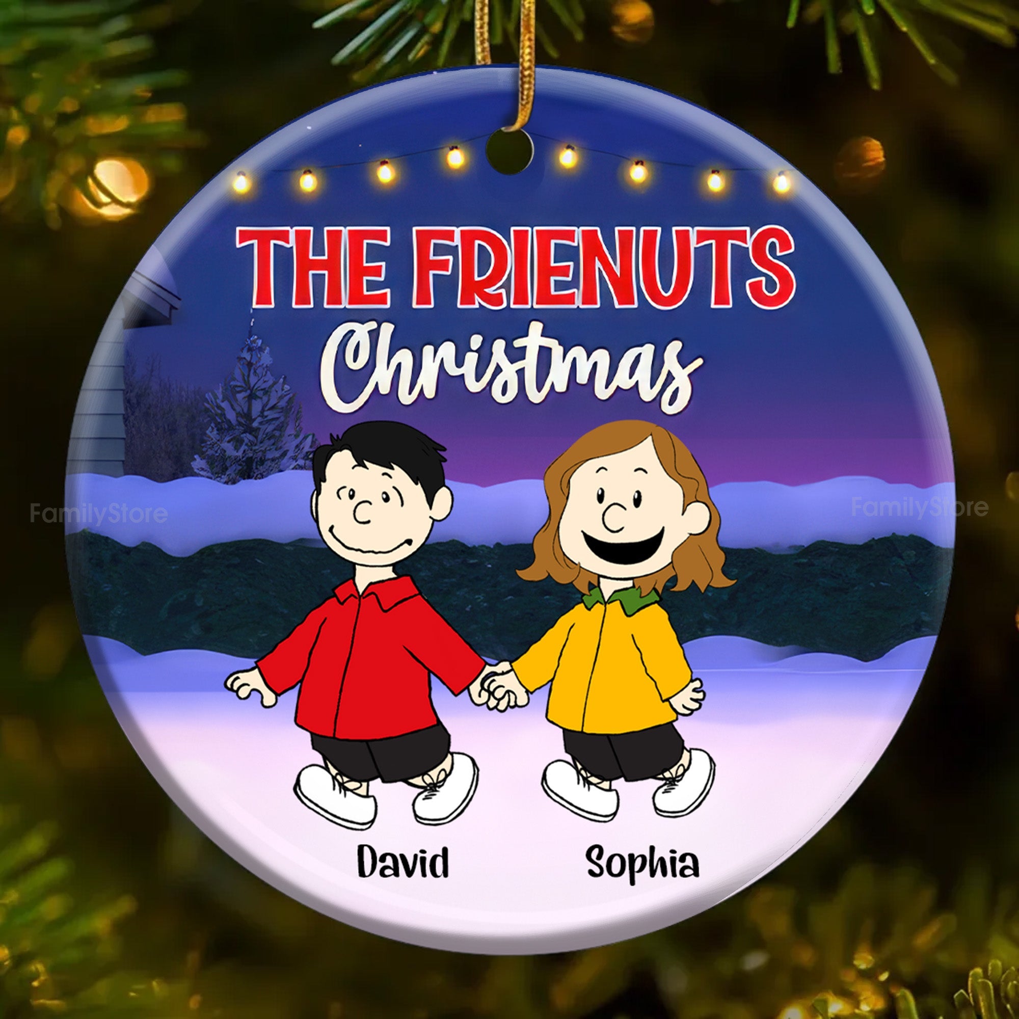 Personalized Peanuts Friendship Christmas Ornament Gift
