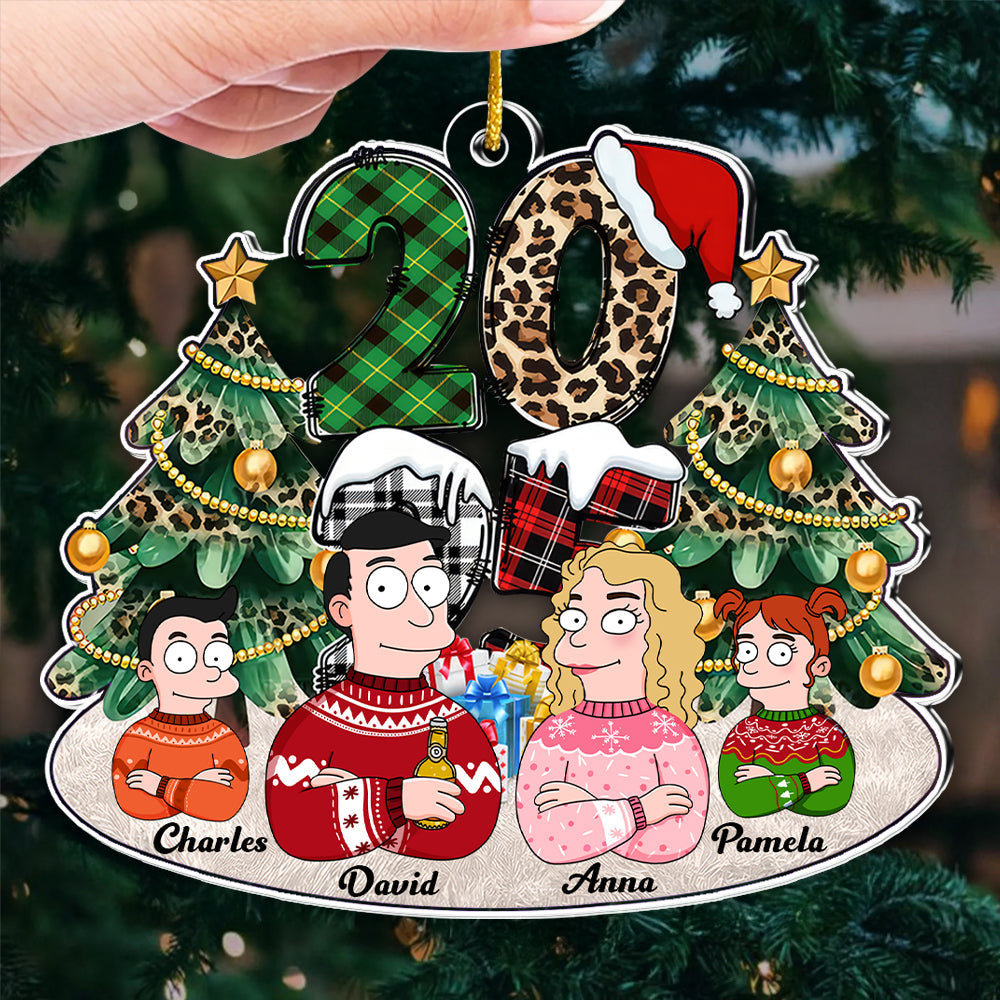 Personalized Family Christmas Acrylic Ornament Gift Idea