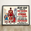 Personalized Canvas Poster for Dad Superhero Gift Idea