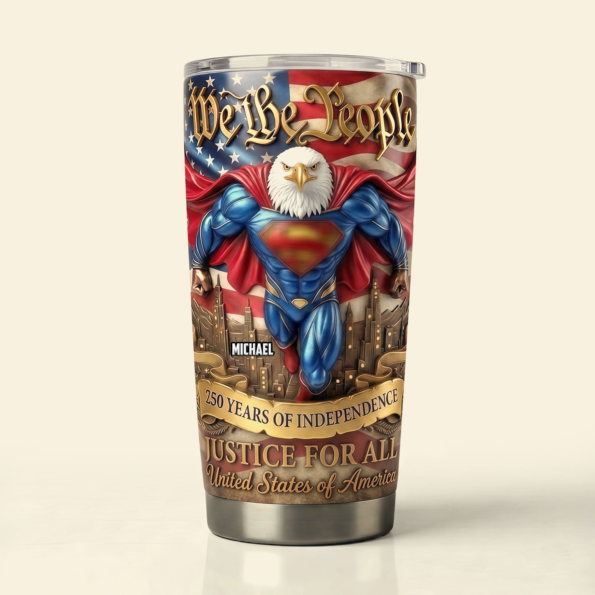 Personalized Eagle Tumbler Custom Name Patriotic Gift