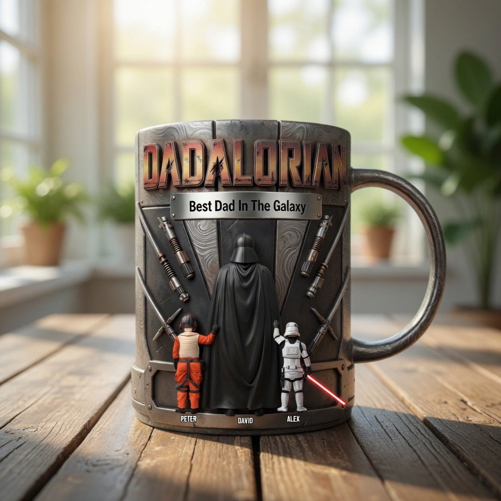 Personalized Dadalorian Mug Best Dad In The Galaxy Gift for Dad