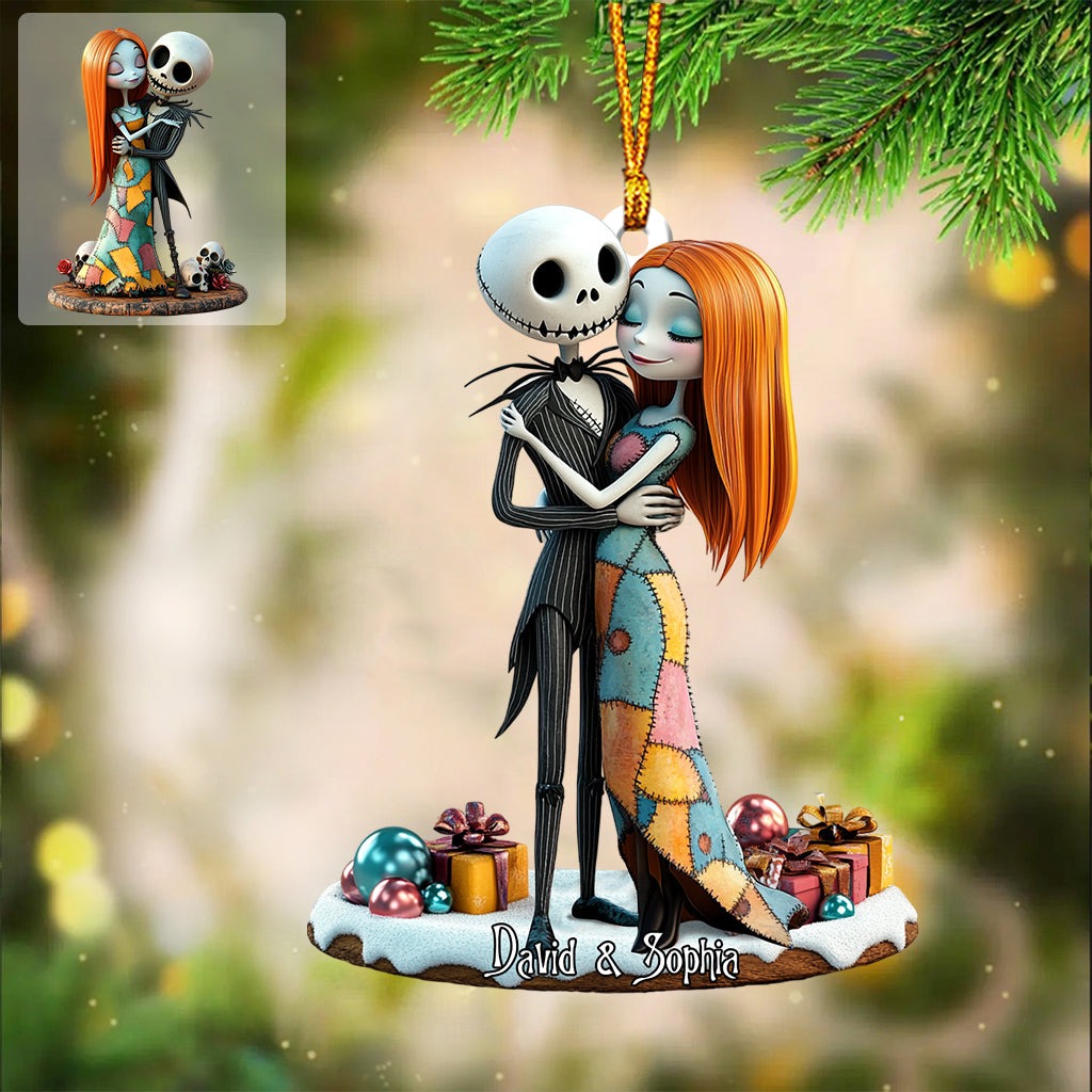 Personalized Spooky Couple Acrylic Ornament Custom Name Gift
