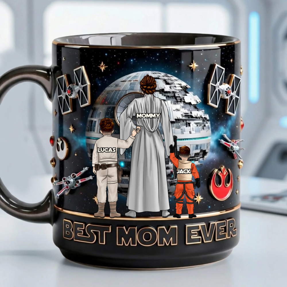 Personalized Black Mug Best Mom Ever Gift for Mother's Day