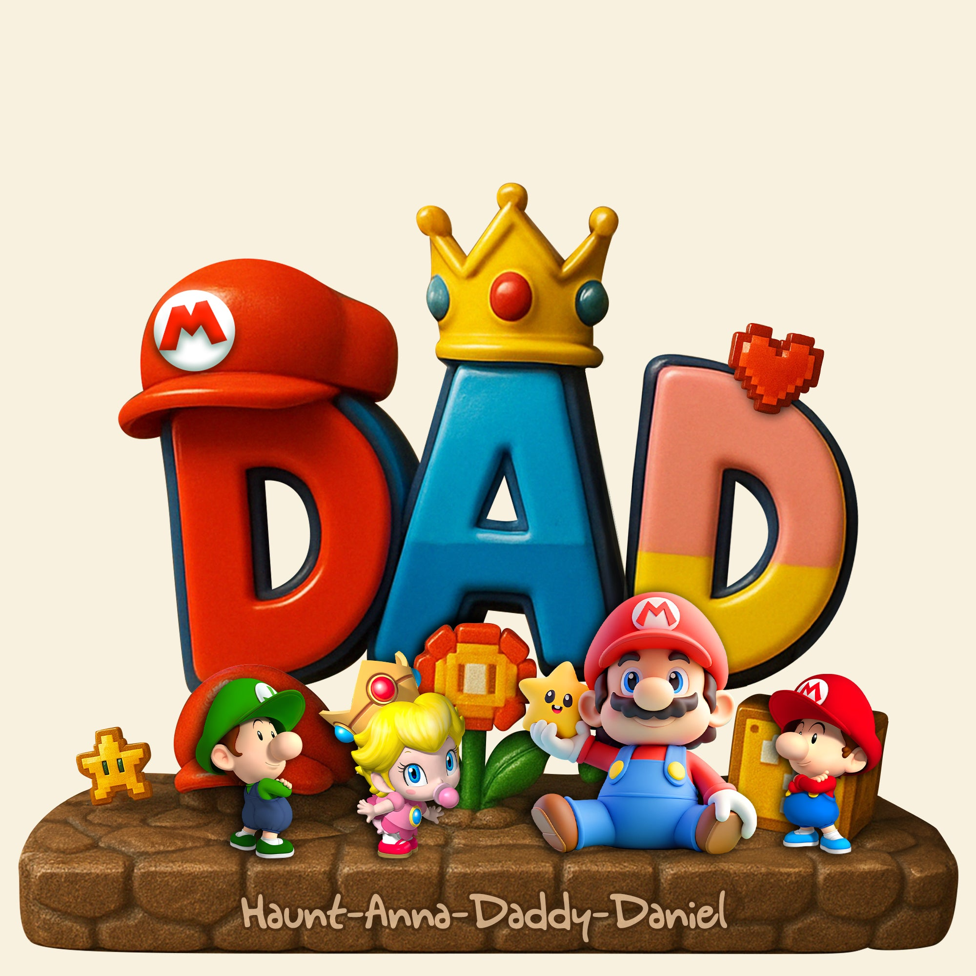 Personalized Mario Adventure Acrylic Plaque Gift for Dad