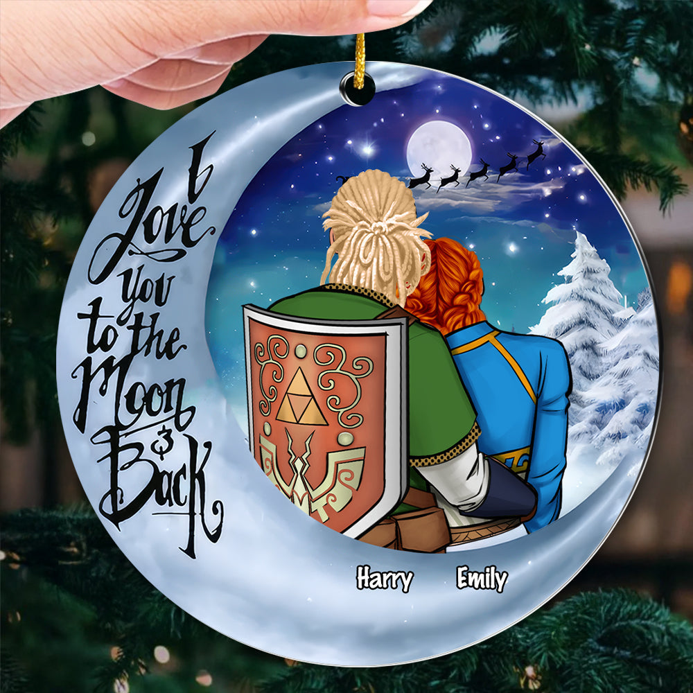 Personalized Acrylic Ornament Love You to the Moon Gift for Couples