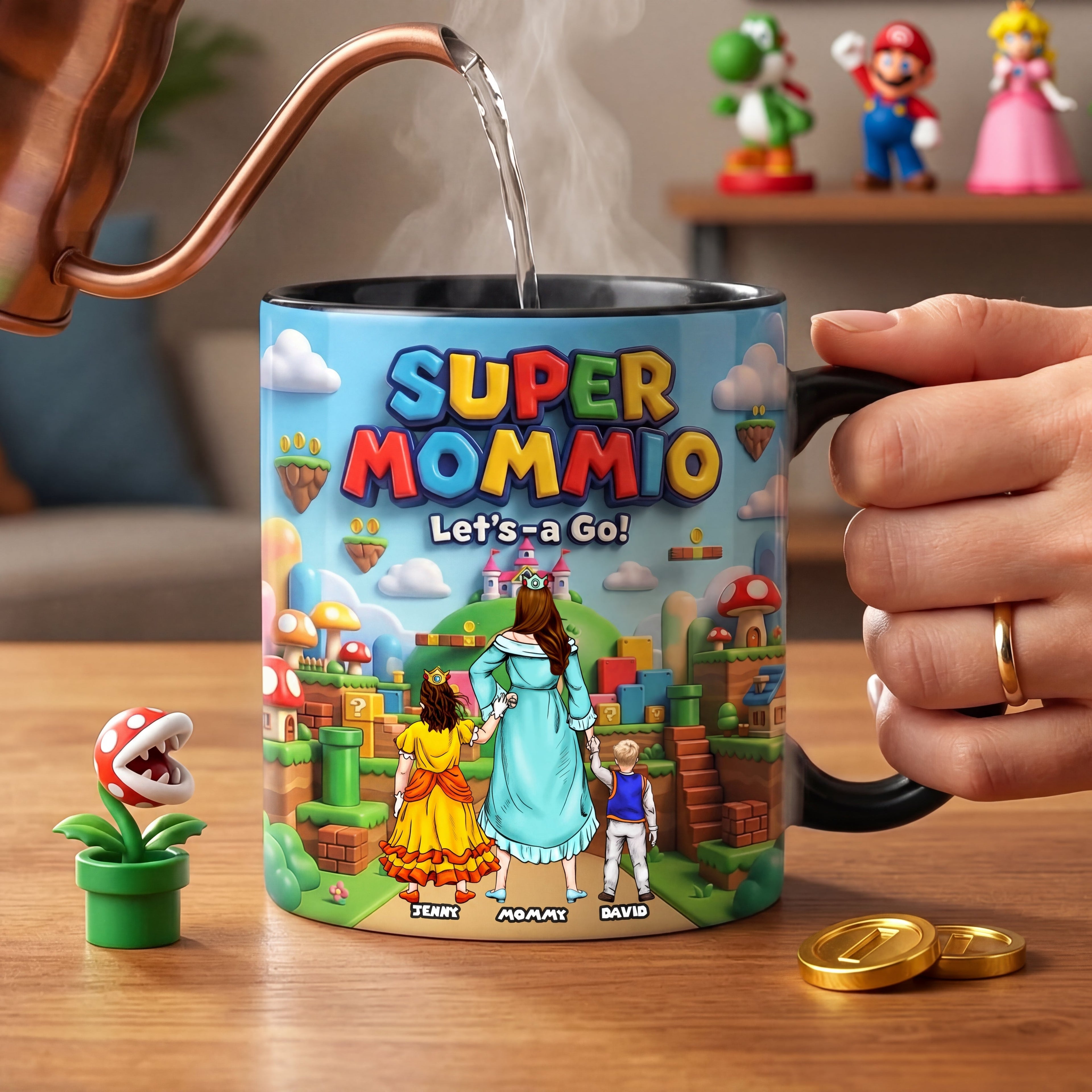 Personalized Super Mommio Mug Custom Name Gift for Mom