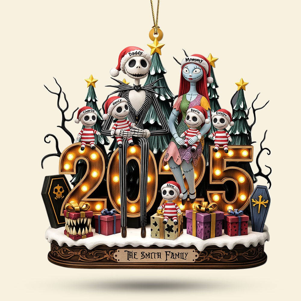 Personalized Spooky Family Acrylic Ornament Christmas Decor