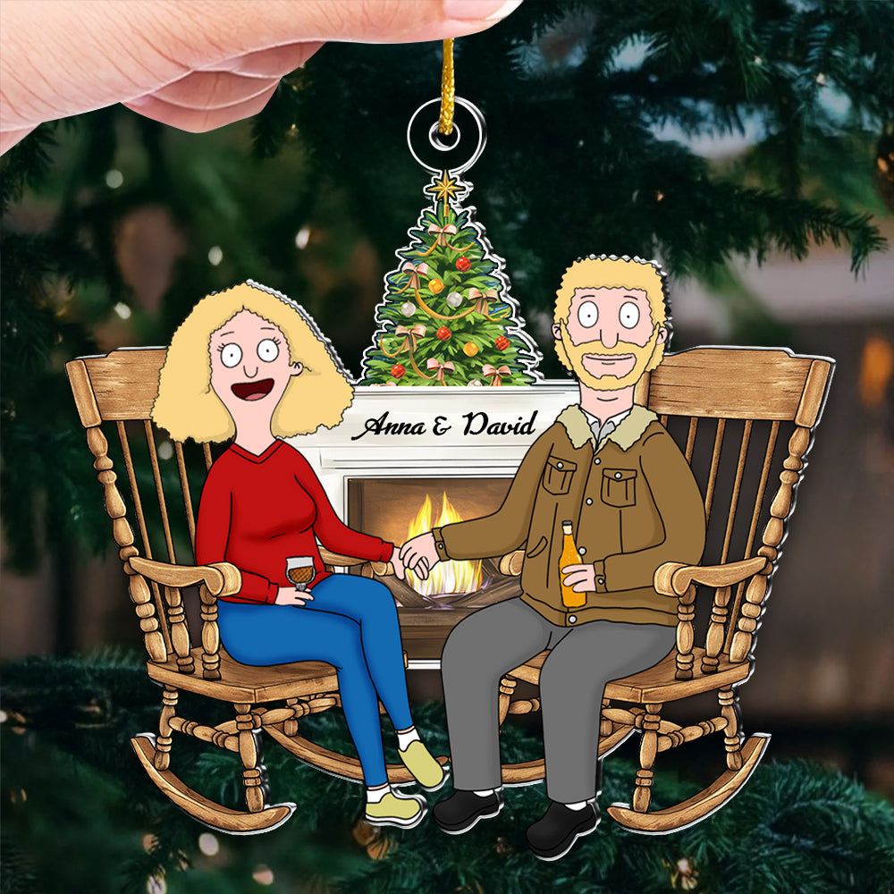Personalized Acrylic Christmas Ornament for Couples with Custom Names