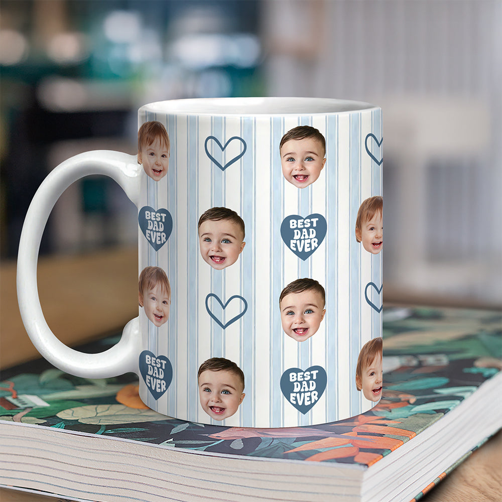 Personalized Photo Mug Gift for Dad Custom Face Father's Day HN590 - edge to edge mug GradoCreations