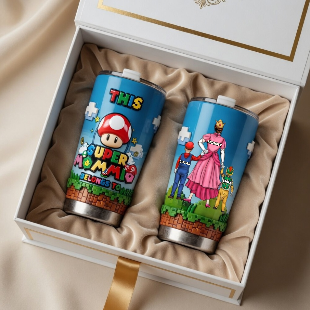 Personalized Super Mommio Tumbler Gift for Mom Custom Name
