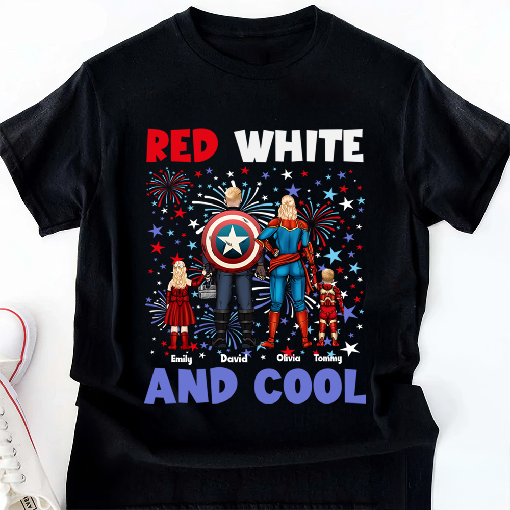 Personalized Super Hero T-Shirt with 4th of July Design - Patriotic Family Gift Cotton Apparel GradoCreations