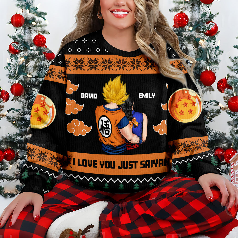 Personalized Couple Christmas Ugly Sweater Custom Name Gift