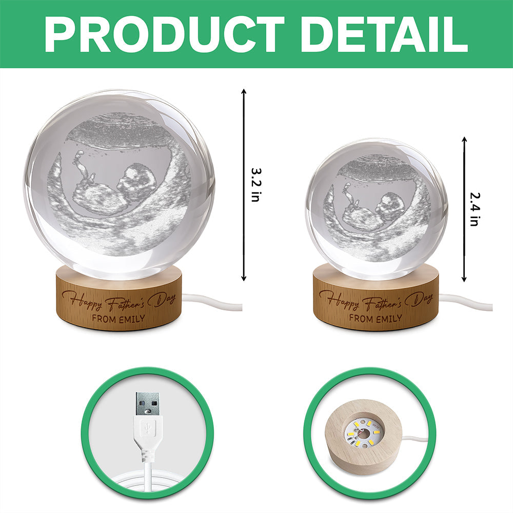 Personalized Engraved 3D Crystal Ball LED Night Light Gift for Dad Engraved 3D Crystal Ball LED Night Light GradoCreations
