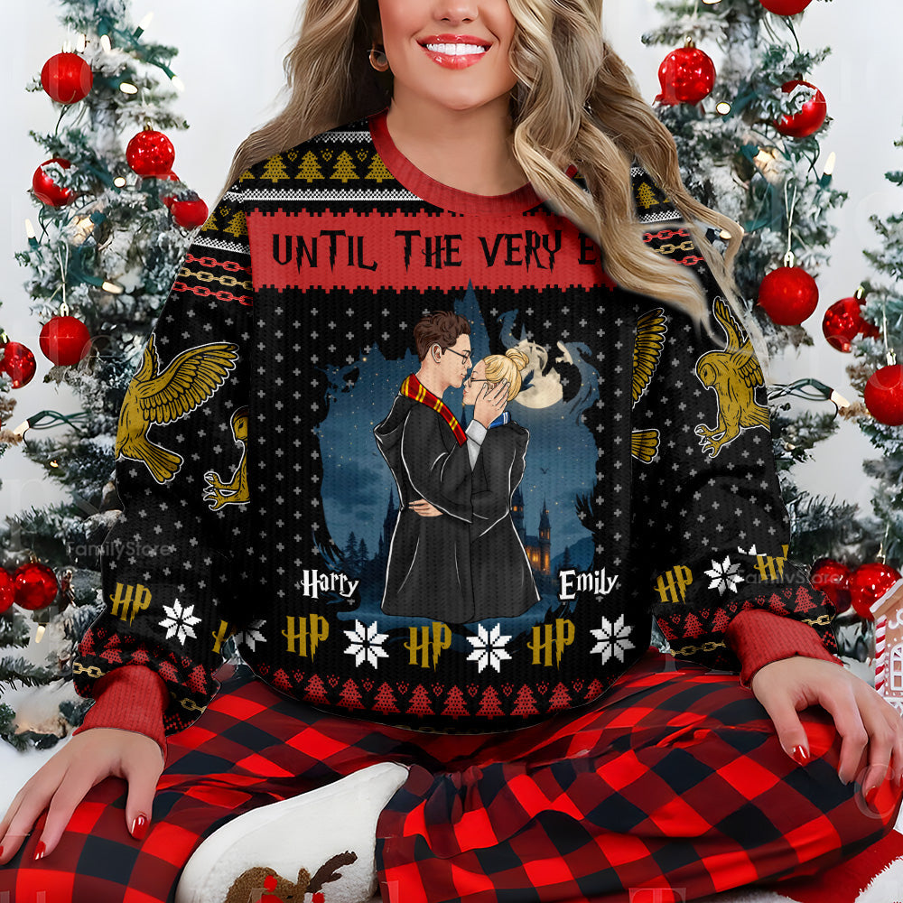Personalized Wizard & Witch Ugly Christmas Sweater for Couples