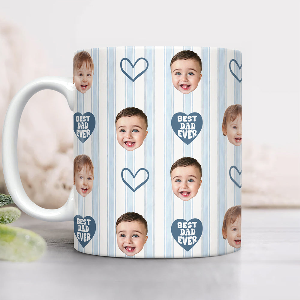 Personalized Photo Mug Gift for Dad Custom Face Father's Day HN590 - edge to edge mug GradoCreations