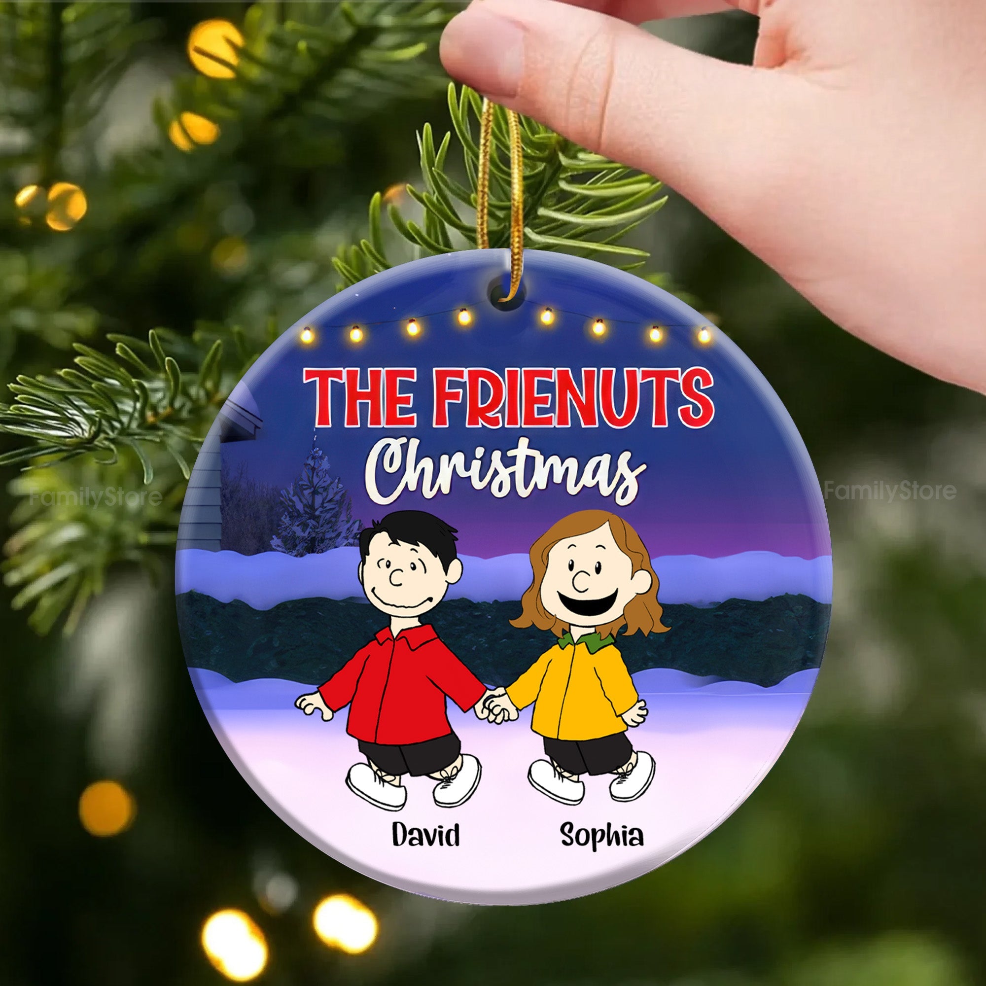 Personalized Peanuts Friendship Christmas Ornament Gift