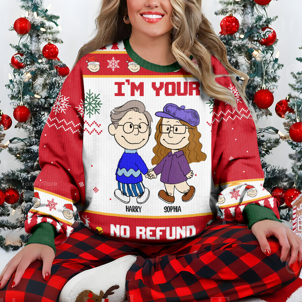 Funny Personalized Ugly Sweater for Couples Gift - Holiday Humor