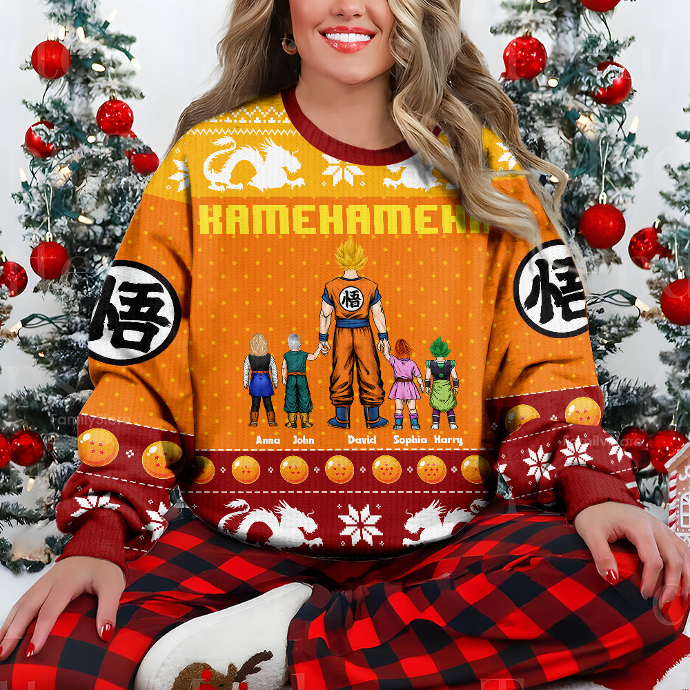 Personalized Kamehameha Ugly Sweater Gift for Dad or Grandpa