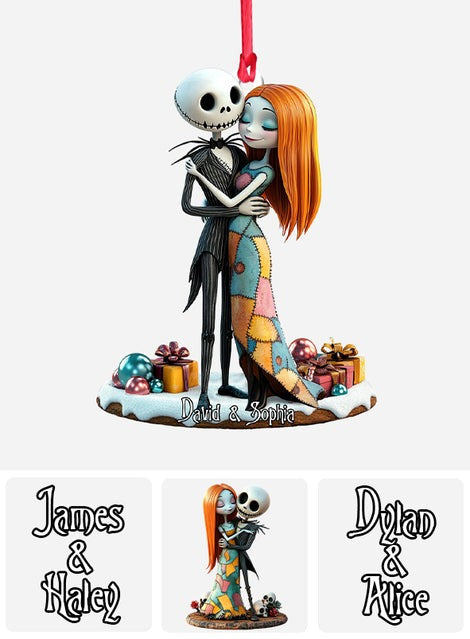 Personalized Spooky Couple Acrylic Ornament Custom Name Gift
