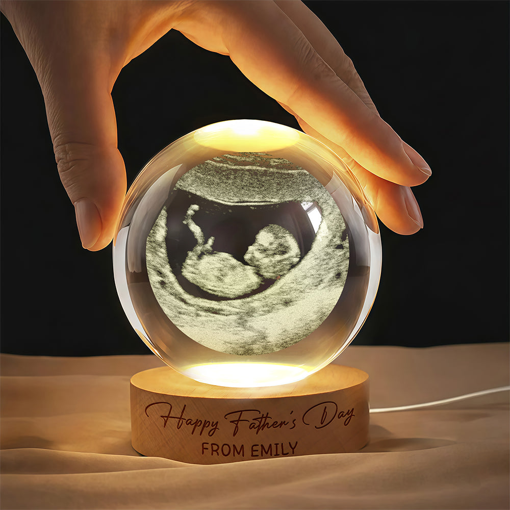 Personalized Engraved 3D Crystal Ball LED Night Light Gift for Dad Engraved 3D Crystal Ball LED Night Light GradoCreations