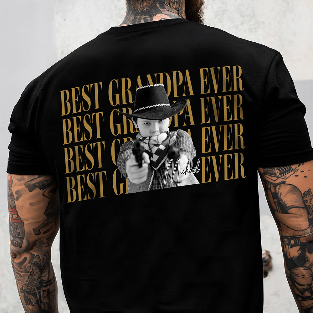 Personalized Vintage Photo Shirt Gift for Mom Dad Grandpa HN590 - Back&Front Shirt GradoCreations