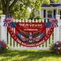 Personalized 250 Years of Freedom Non-Pleated Fan Flag USA Gift for Family Independence Day Decor HN590 - Non-Pleated Fan Flag GradoCreations