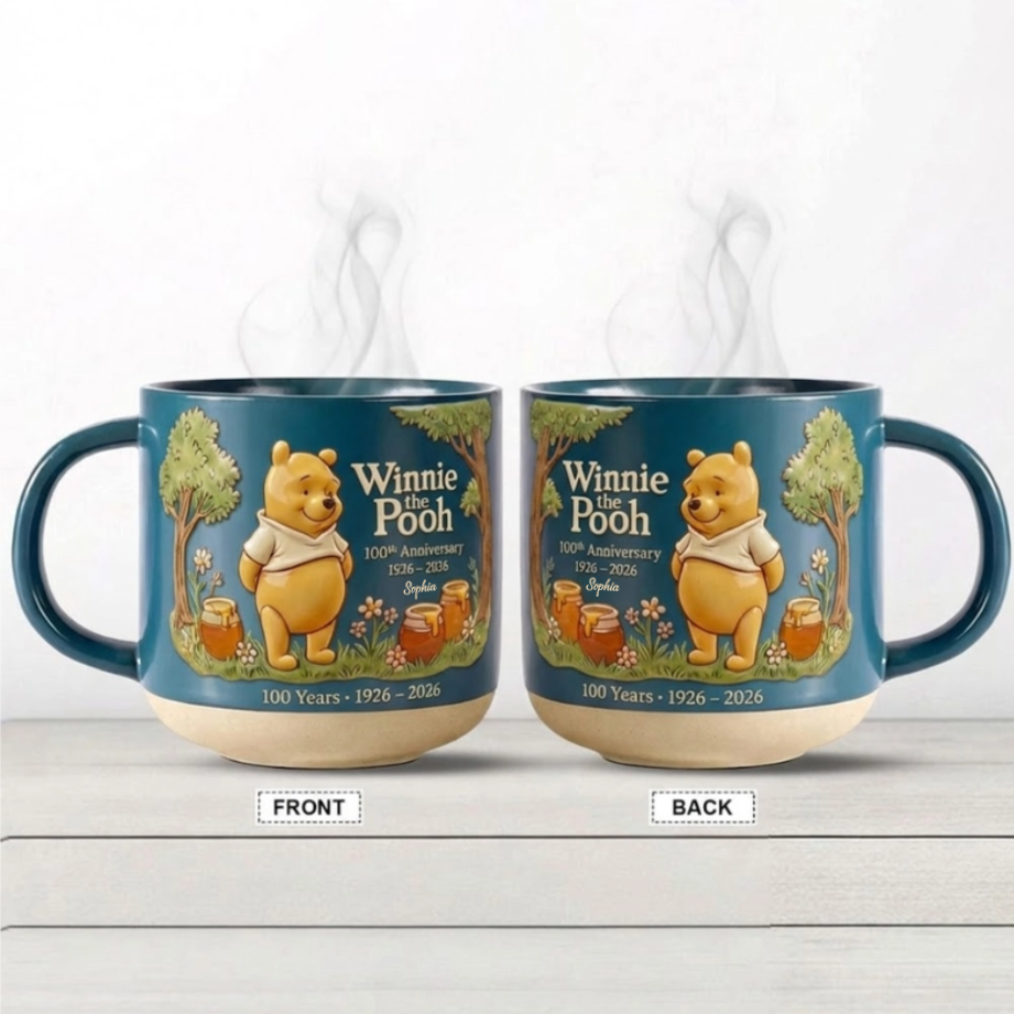 Personalized Winnie the Pooh 100th Anniversary Mug Gift for Movie Fans