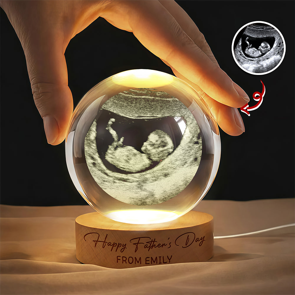 Personalized Engraved 3D Crystal Ball LED Night Light Gift for Dad Engraved 3D Crystal Ball LED Night Light GradoCreations