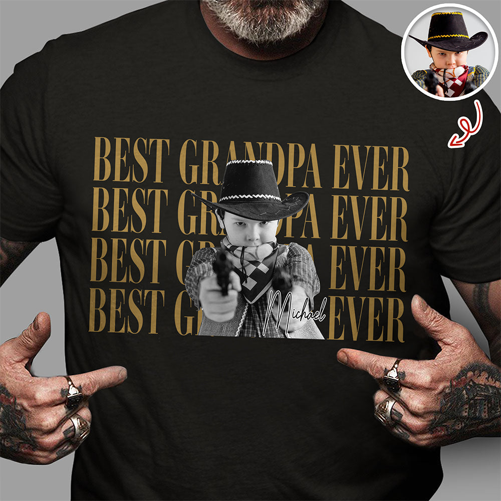 Personalized Vintage Photo T-Shirt Best Dad/Mom Ever Gift HN590 - Tshirt GradoCreations