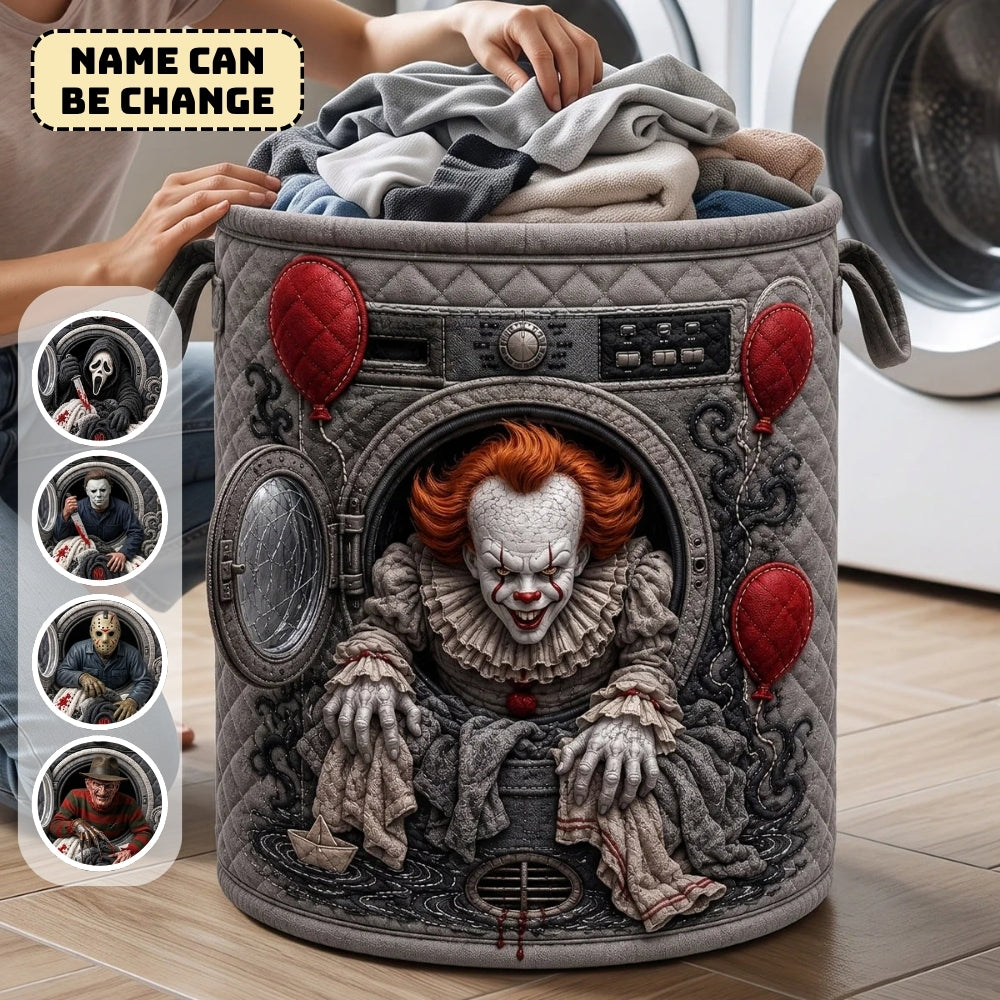 Personalized Horror Movies Quilted Laundry Basket Gift for Fans Quilted Laundry Basket GradoCreations