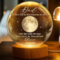 Personalized Crystal Globe Lamp Gift for Dad - Moon Design