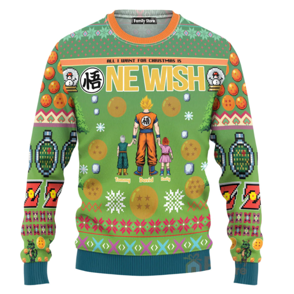 Personalized Christmas Ugly Sweater for Dad, Grandpa, Husband - Custom Cartoon Design