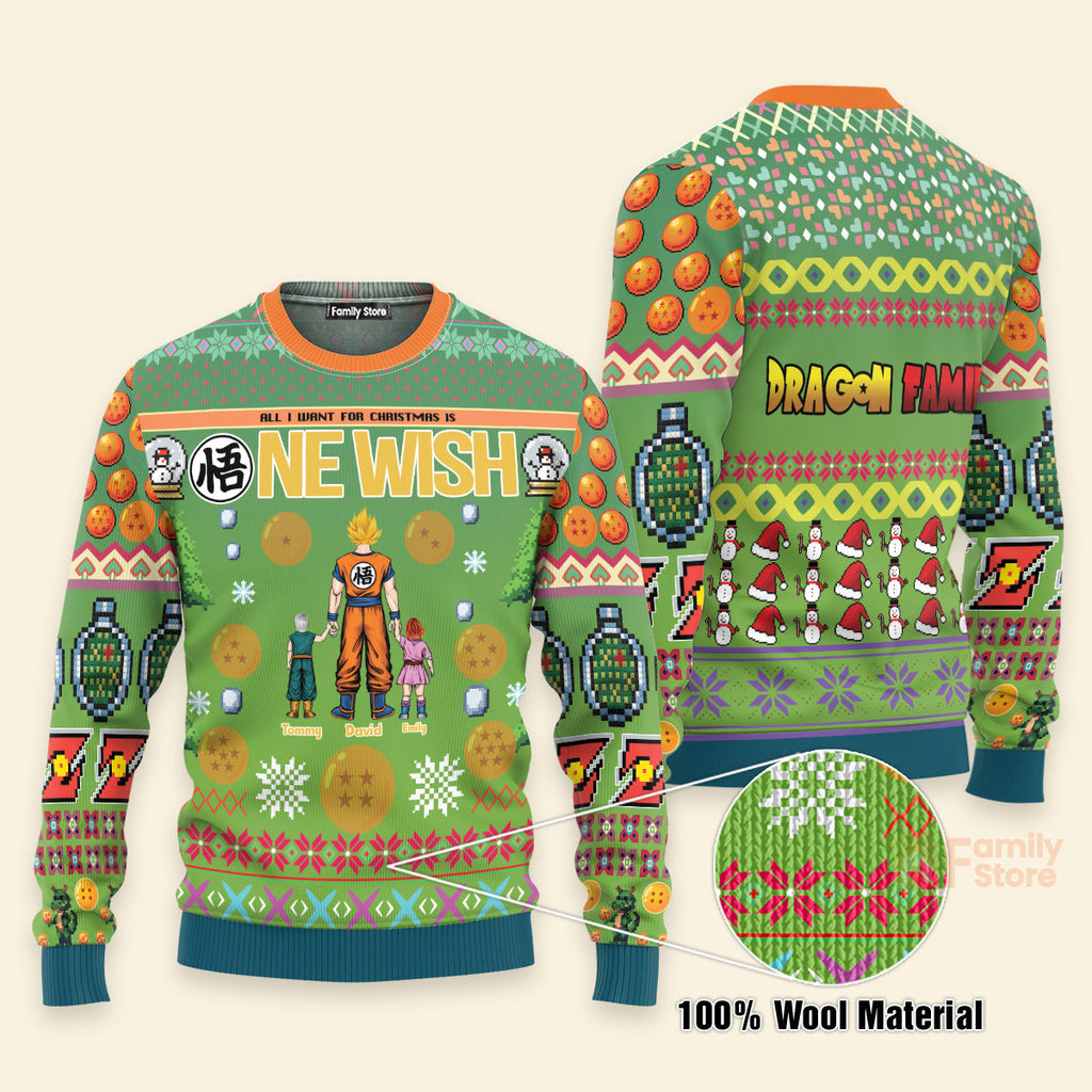 Personalized Christmas Ugly Sweater for Dad, Grandpa, Husband - Custom Cartoon Design