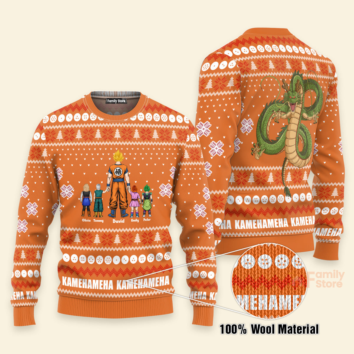 Personalized Goku Kamehameha Ugly Sweater Gift for Dad