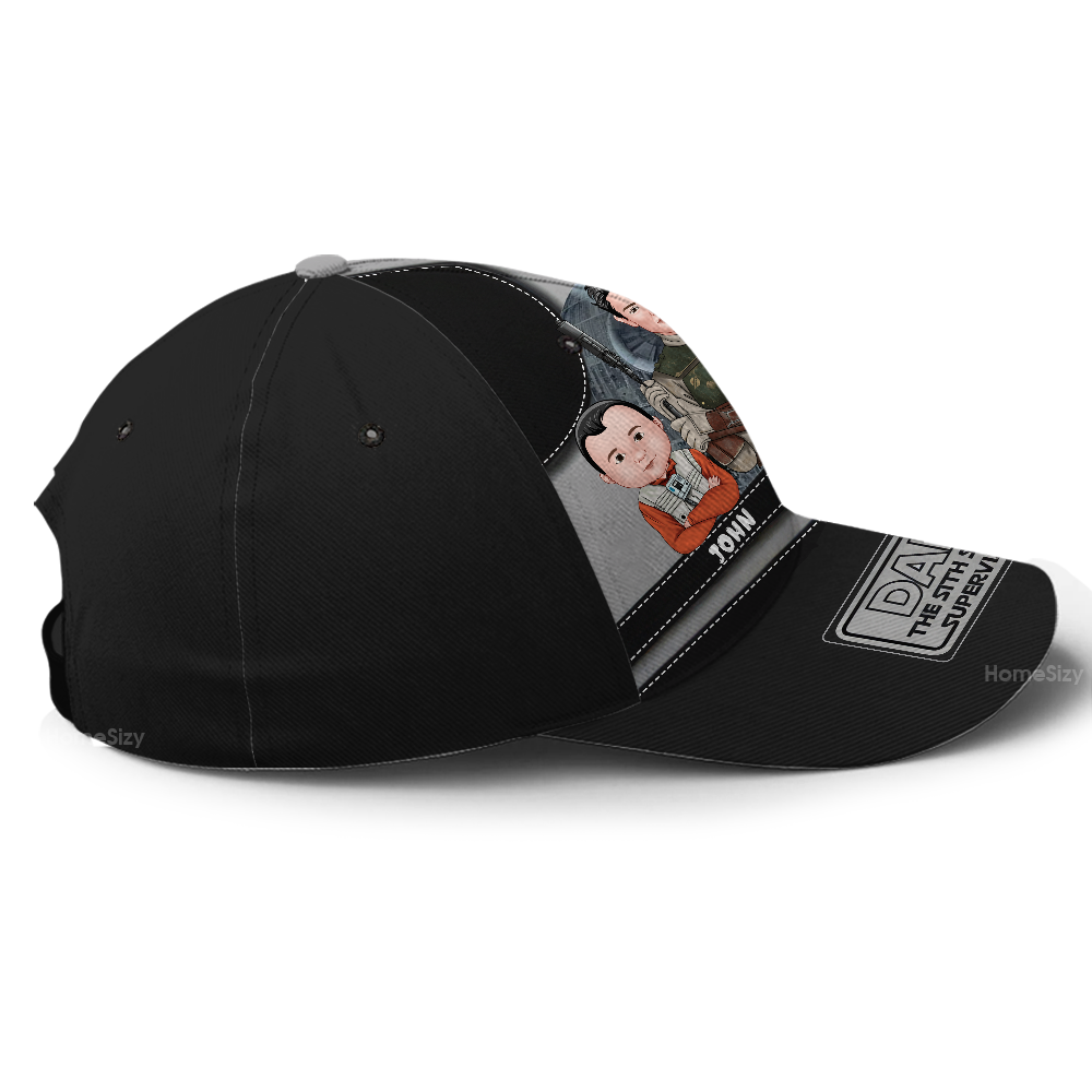 Personalized Dad Cap with Cartoon Family Design Gift for Father's Day