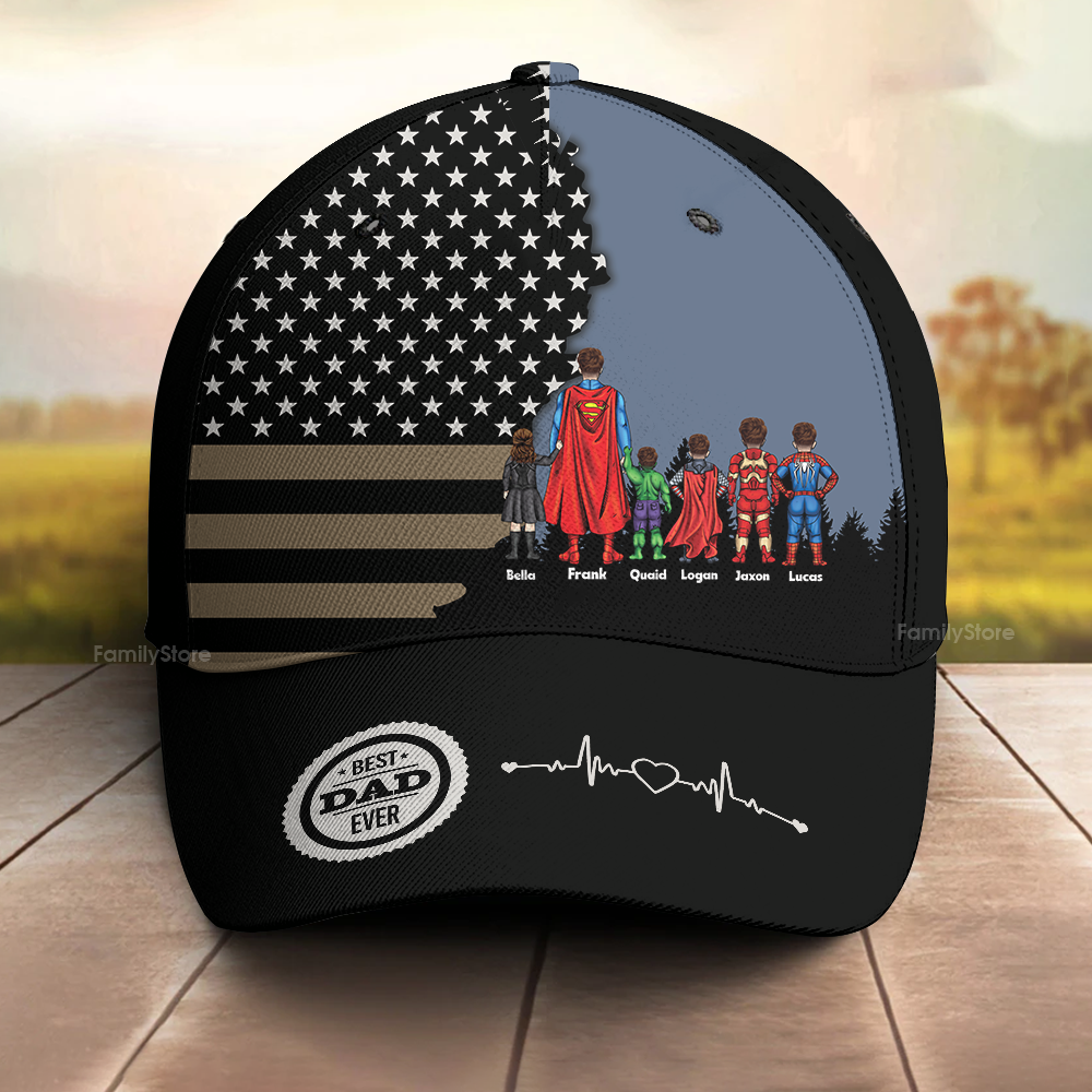Personalized Super Hero Dad Cap | Custom Gift for Father's Day
